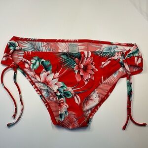 Kona Sol Floral Red Bikini Bottom XL